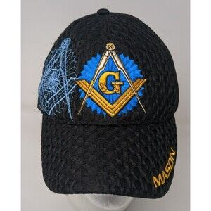 Freemason‎ Mesh Vented Baseball Cap Hat Golden Standard Masonic Symbol Vintage